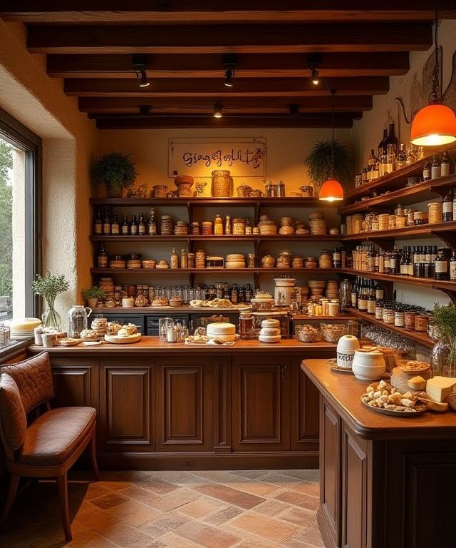 Interno accogliente del negozio Giogo Goloso con prodotti esposti.